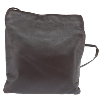 LOEWE Anagram Pouch Shoulder Bag Leather Dark Brown Auth 146845 - 0