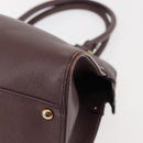 Salvatore Ferragamo Gancini Hand Bag Leather Purple Gold Auth 146846-14