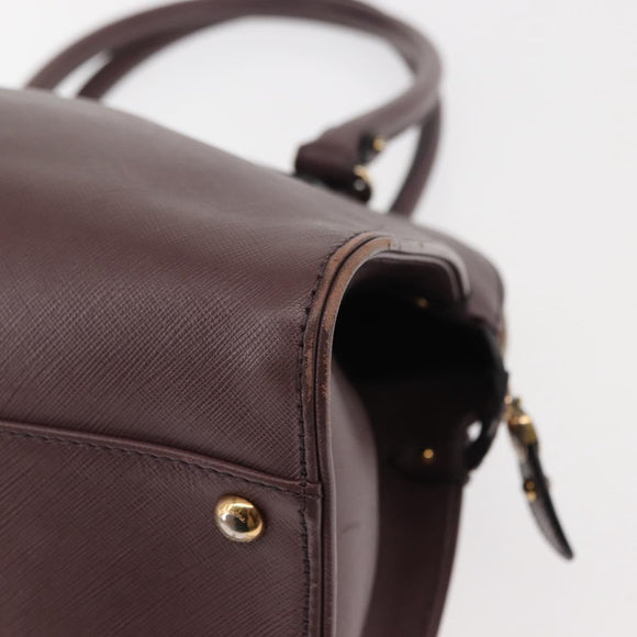 Salvatore Ferragamo Gancini Hand Bag Leather Purple Gold Auth 146846