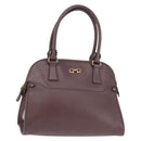 Salvatore Ferragamo Gancini Hand Bag Leather Purple Gold Auth 146846-1