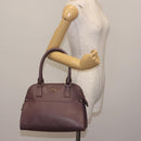 Salvatore Ferragamo Gancini Hand Bag Leather Purple Gold Auth 146846-22