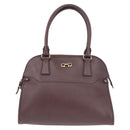 Salvatore Ferragamo Gancini Hand Bag Leather Purple Gold Auth 146846-13