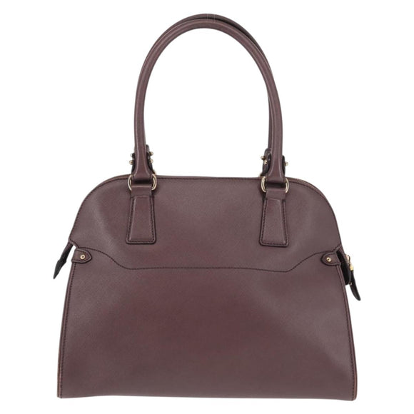 Salvatore Ferragamo Gancini Hand Bag Leather Purple Gold Auth 146846