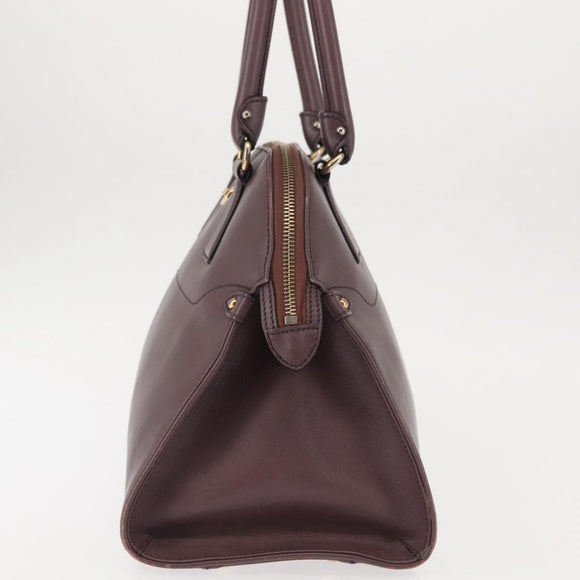 Salvatore Ferragamo Gancini Hand Bag Leather Purple Gold Auth 146846