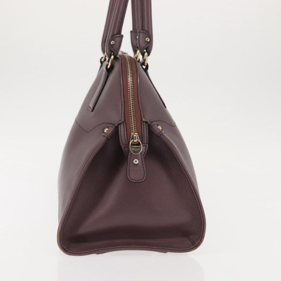 Salvatore Ferragamo Gancini Hand Bag Leather Purple Gold Auth 146846