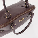 Salvatore Ferragamo Gancini Hand Bag Leather Purple Gold Auth 146846-6
