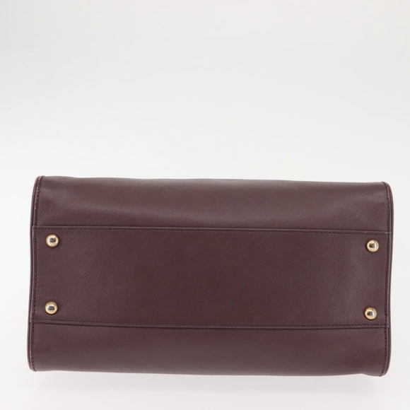 Salvatore Ferragamo Gancini Hand Bag Leather Purple Gold Auth 146846