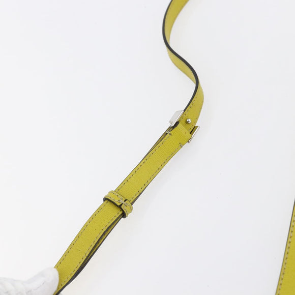 FENDI To joule Hand Bag Leather 2way Yellow Silver Auth 146860