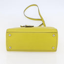 FENDI To joule Hand Bag Leather 2way Yellow Silver Auth 146860-5