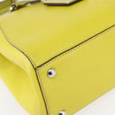 FENDI To joule Hand Bag Leather 2way Yellow Silver Auth 146860-15