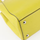 FENDI To joule Hand Bag Leather 2way Yellow Silver Auth 146860-17