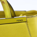 FENDI To joule Hand Bag Leather 2way Yellow Silver Auth 146860-19