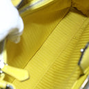 FENDI To joule Hand Bag Leather 2way Yellow Silver Auth 146860-25