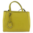 FENDI To joule Hand Bag Leather 2way Yellow Silver Auth 146860-13
