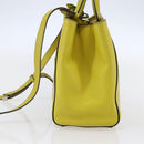 FENDI To joule Hand Bag Leather 2way Yellow Silver Auth 146860-4