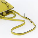 FENDI To joule Hand Bag Leather 2way Yellow Silver Auth 146860-9