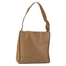 PRADA Shoulder Bag Leather Brown Silver Auth 146861-1