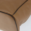 PRADA Shoulder Bag Leather Brown Silver Auth 146861-14