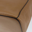 PRADA Shoulder Bag Leather Brown Silver Auth 146861-16