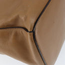 PRADA Shoulder Bag Leather Brown Silver Auth 146861-9