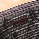 PRADA Shoulder Bag Leather Brown Silver Auth 146861-10