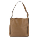 PRADA Shoulder Bag Leather Brown Silver Auth 146861-13