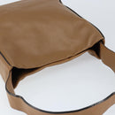 PRADA Shoulder Bag Leather Brown Silver Auth 146861-6