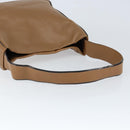 PRADA Shoulder Bag Leather Brown Silver Auth 146861-7