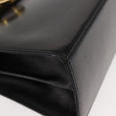 Salvatore Ferragamo Gancini Hand Bag Leather Black Gold Auth 146862-8