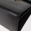 Salvatore Ferragamo Gancini Hand Bag Leather Black Gold Auth 146862-15