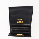 Salvatore Ferragamo Gancini Hand Bag Leather Black Gold Auth 146862-10