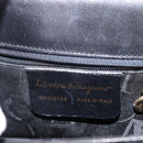 Salvatore Ferragamo Gancini Hand Bag Leather Black Gold Auth 146862-12
