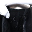 Salvatore Ferragamo Gancini Hand Bag Leather Black Gold Auth 146862-19