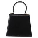 Salvatore Ferragamo Gancini Hand Bag Leather Black Gold Auth 146862-2