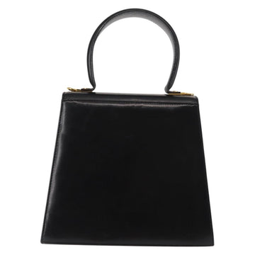 Salvatore Ferragamo Gancini Hand Bag Leather Black Gold Auth 146862 - 0