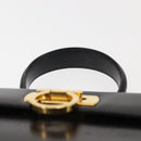 Salvatore Ferragamo Gancini Hand Bag Leather Black Gold Auth 146862-14