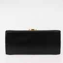 Salvatore Ferragamo Gancini Hand Bag Leather Black Gold Auth 146862-5