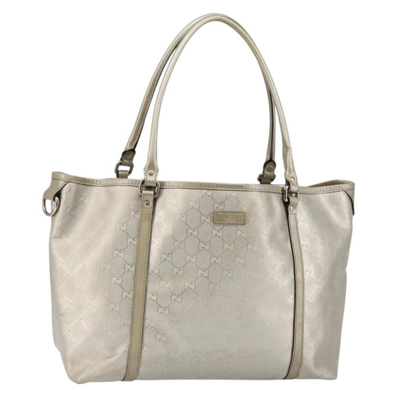 GUCCI GG Implementation Tote Bag Silver 197953 Auth 146864