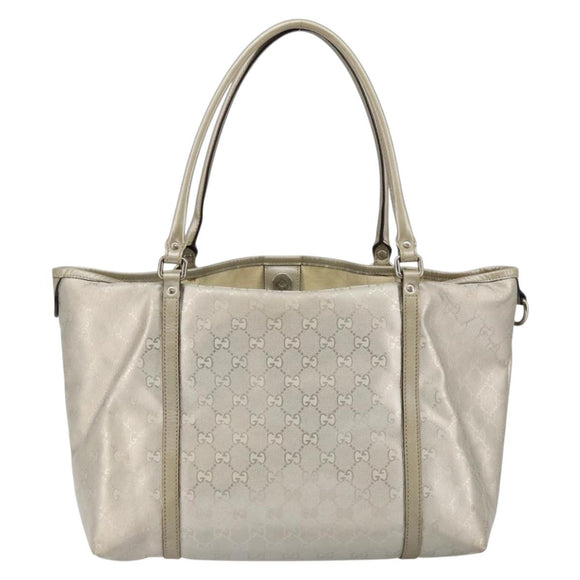 GUCCI GG Implementation Tote Bag Silver 197953 Auth 146864