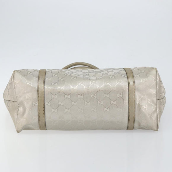GUCCI GG Implementation Tote Bag Silver 197953 Auth 146864
