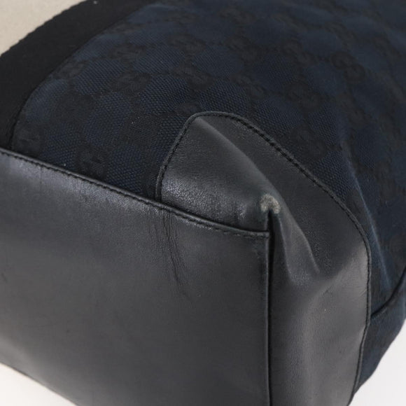 GUCCI GG Canvas Sherry Line Hand Bag Black 002 1093 Auth 146866