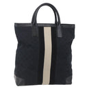 GUCCI GG Canvas Sherry Line Hand Bag Black 002 1093 Auth 146866-1