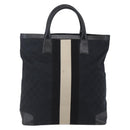GUCCI GG Canvas Sherry Line Hand Bag Black 002 1093 Auth 146866-2