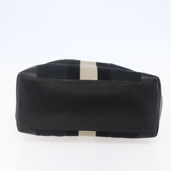 GUCCI GG Canvas Sherry Line Hand Bag Black 002 1093 Auth 146866