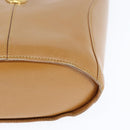 Christian Dior Shoulder Bag Leather Brown Gold Auth 146868-14