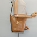 Christian Dior Shoulder Bag Leather Brown Gold Auth 146868-21