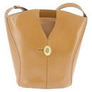 Christian Dior Shoulder Bag Leather Brown Gold Auth 146868-13