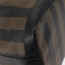 FENDI Pecan Canvas Shoulder Bag PVC Black Brown gold Auth 146873-8
