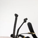 FENDI Pecan Canvas Shoulder Bag PVC Black Brown gold Auth 146873-9