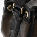 FENDI Pecan Canvas Shoulder Bag PVC Black Brown gold Auth 146873-10